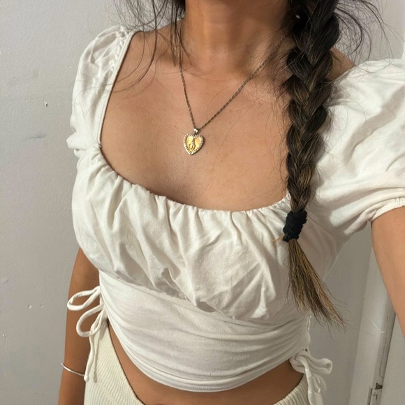HOLLISTER WHITE CROP TOP - Picture 1 of 1